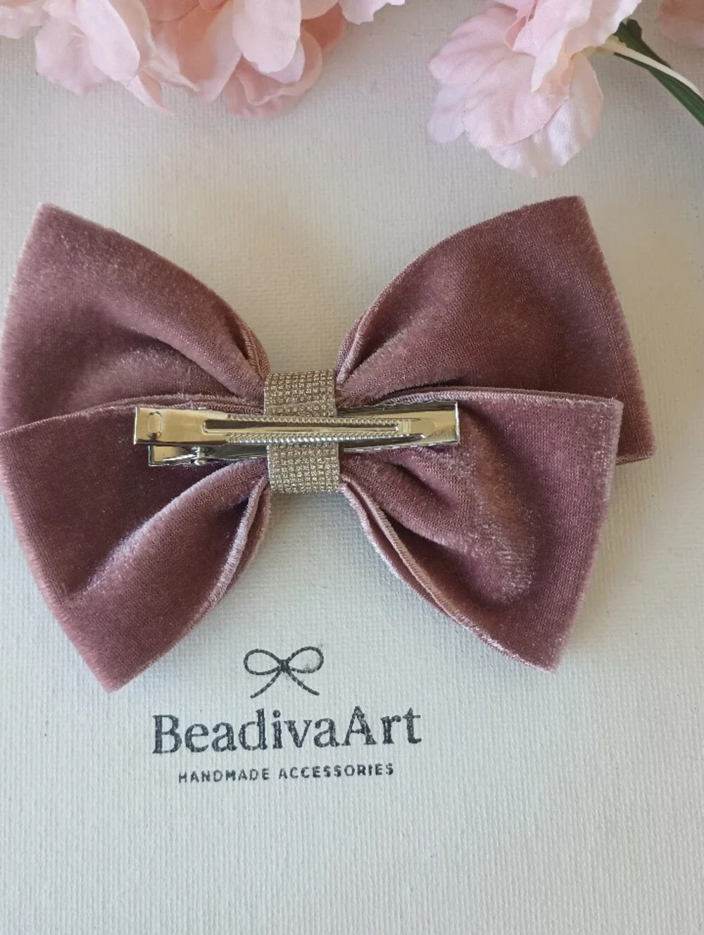 Handmade Elegant Pink Floral Hair Clip and Bow Set for Girls 🎀✨